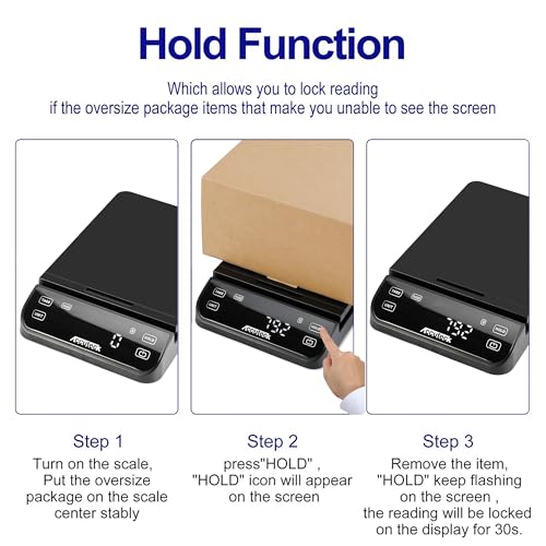 BPS70 High Accuracy Digital Shipping Scale and Postal Scale (Black with Touch Screen / 70Lb)