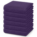 100% Cotton Waffle Weave Kitchen Dish Towels 6 (Eggplant / 13 X 28 - 6 Pack)