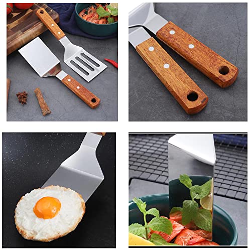 2 PCS Metal Spatula for Cast Iron Skillet