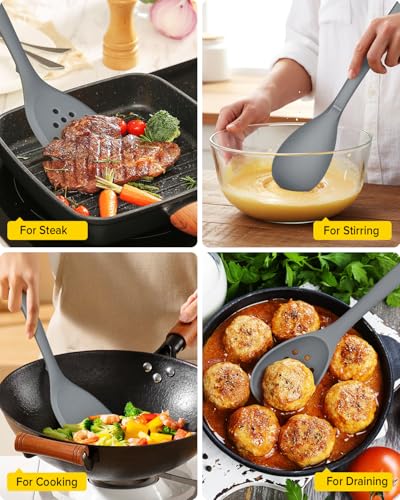 Silicone Cooking Utensils Set (Gray)