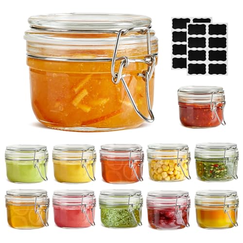 Small Glass Spice Jars with Airtight Lids 4 oz 12 Pack Mason Pantry (4 fl oz x 12)