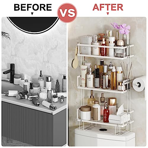 3 Tier Over Toilet Storage Shelf (White / 3-Tier)