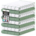 Large Premium Cotton Kitchen Towels 16"x 28" (Grass Green / 16" X 28" - 8 Pack)