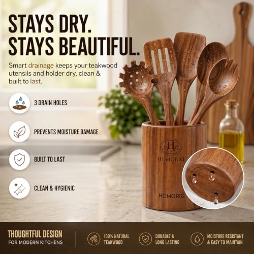 12 Piece Premium Teak Wooden Cooking Utensils Set