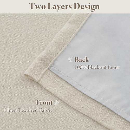 Natural Pinch Pleated Linen Curtains (Pinch Pleated - Beige / 40"W x 90"L (Pack of 2))