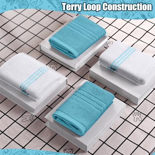 Dish Towels and Dishcloths with Oven Mitts Sets (Lake Blue)