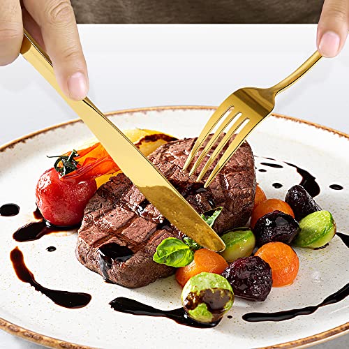 Gold Silverware Flatware Set for 8 (Gold)