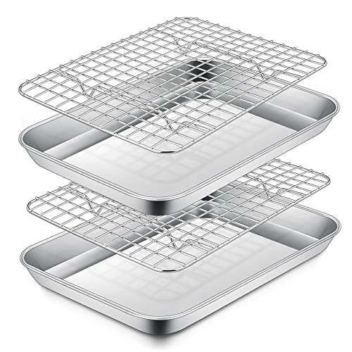 9 Inch Toaster Oven Pan Tray with Wire Rack (9 Inch)