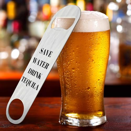 Funny Joke Stainless Steel Bottle Opener Save Water Drink Tequila Flat Beer Bottle Opener Keychain for Home Kitchen Bar Restaurant Party Birthday Gift (Funny Joke)