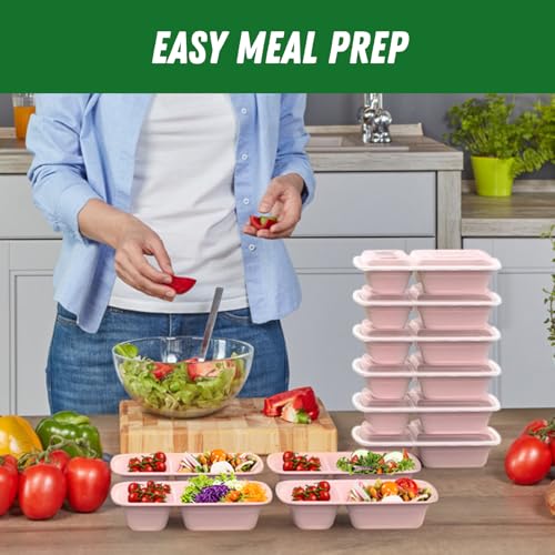 50 Pack 28 oz Meal Prep Containers with Lids 2 (Pink)