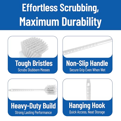 20" Floater Scrub Brush with Long Handle (Solid Color - 20 Inches (1 Count))