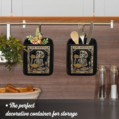 Gothic Skeleton Pot Holders with Pockets (Color-b)