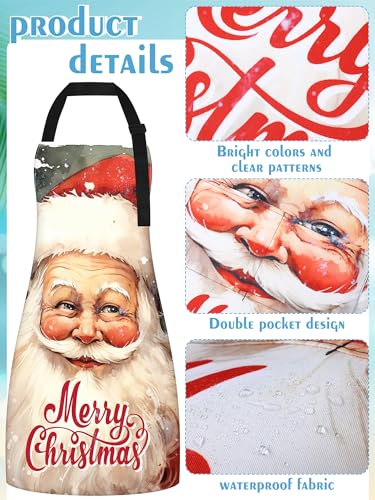 6 Pcs Holiday Kitchen Aprons for Women with Pockets (Colorful / Mixed Festival)