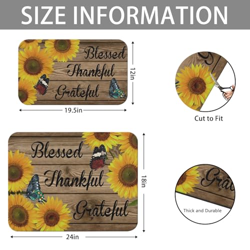 Dish Drying Mat 2 (Sunflower-4 / 2-Pack)