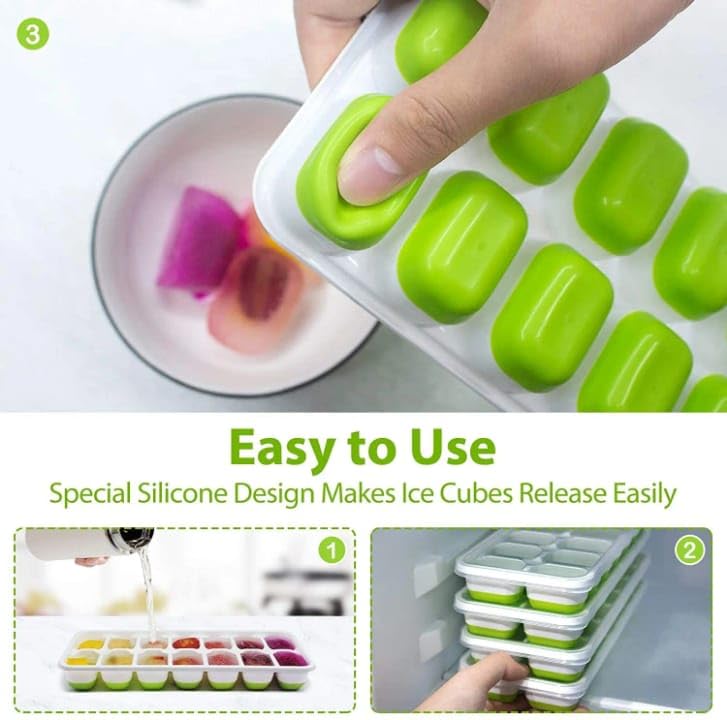 Durable Silicone Ice Cube Tray Set