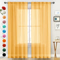 Basic Rod Pocket Sheer Voile Window Curtain Panels Sand 1 Pair 2 Panels 52 Width 84 Inch Long for Kitchen Bedroom Children Living Room Yard（Sand (Sand / 52"W x 84"L (Pack of 2))