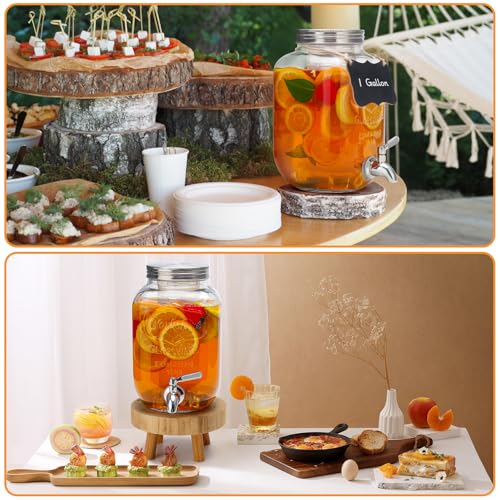 1 Gallon Glass Beverage Dispenser with Lid