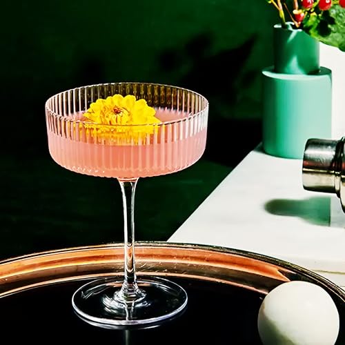 Ribbed Coupe Glasses Set of 6
