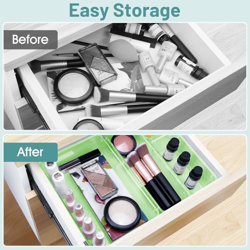 25 PCS Plastic Drawer Organizer Set (Clear Green)