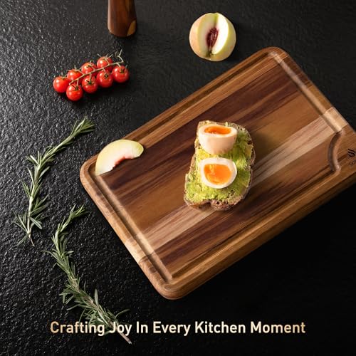 Teak Cutting Boards for Kitchen 13'' Teak Wood Wooden Charcuterie Board (13"L x 9.5"W)