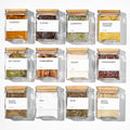 Glass Spice Jars with Bamboo Lid (White)