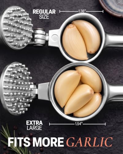 Large Premium Garlic Press Set (Extra Large | Chrome)
