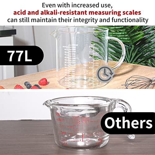 8 Cup Glass Measuring Cup (White measuring scale / 2000 ML (8 Cup))