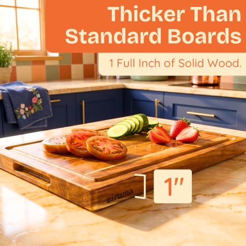 Non Toxic Acacia Wood Cutting Board (16"L x 11"W)