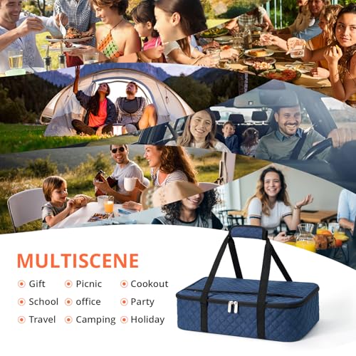 Insulated Casserole Carrier Fits 9"x13" Dish (Navy Blue)