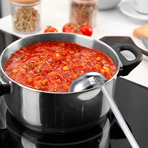 3 Pieces Stainless Steel Ladles with Pouring Rim Long Handle (4 oz)