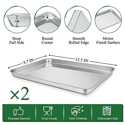 12.5 Inch Toaster Oven Pan Tray with Wire Rack (12.5 Inch)