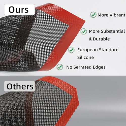 Perforated Silicone Baking Mats for Quarter Sheet (Black Background with Red Trim / (8.25'' x 11.75'') Quarter Sheet)