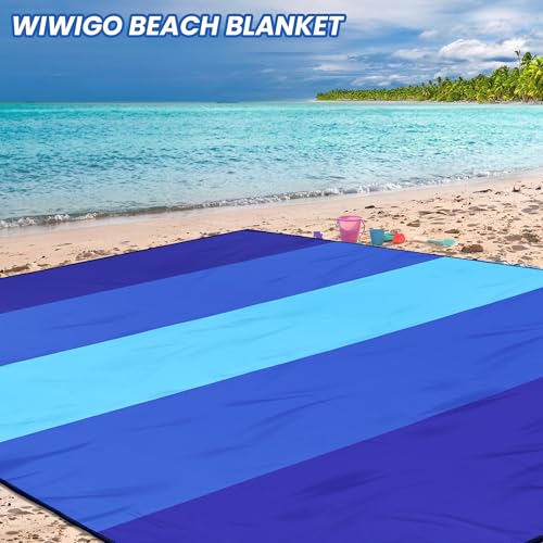 Beach Blanket Mat Waterproof Sandproof for 2 (Blue / 79" X 108"（1-6person）)