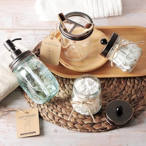 Mason Jar Liquid Soap Dispenser Lid (Oil Rubbed Bronze / 2 Pack)