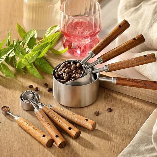 Stainless Steel Metal Measuring Cups and Spoons Set