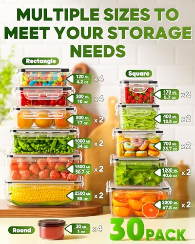 60 PCS Food Storage Containers with Lids (60 PCS)
