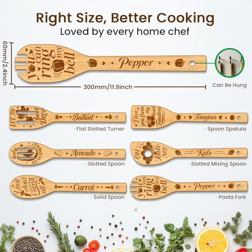 6PCS Vegetables Wooden Kitchen Cooking Utensil Set (Vegetables)