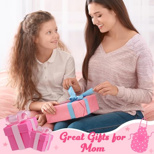 R HORSE 2Pcs Adults Kids Matching Apron Set (Pink Chef)