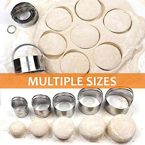 5 Pc Biscuit Cutters (4 Pcs Pastry Cutter Set with 3 Cup Flour Sifter)