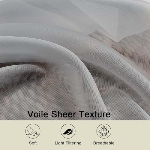 Light Grey Sheer Curtain for Bedroom Living Room 72 Inches Long 2 Panels Set (Light Grey / 42"W x 72"L (Pack of 2))