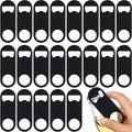 50 Pcs Bottle Openers Stainless Steel Flat Bottle Opener Bulk 3.4 x 1.3 Inches Bartender Beer Key Soda Can Mini Speed for Kitchen (Black)