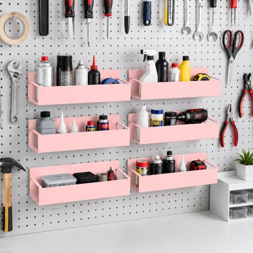 6 Pack Metal Magnetic Spice Rack for fridge (Pink (6 Pack))