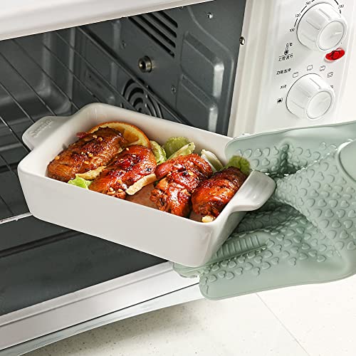 Sweejar Ceramic Baking Dish (White / Rectangle 6.5 x 4.9IN)