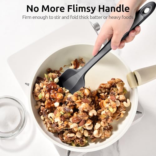 14" Long Silicone Spoonula (Black / 14.17in (spoon spatula))