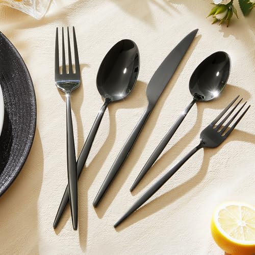 18 10 Silverware Set for 8 (Black / 40-Piece)
