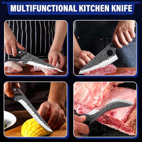 7PCS Butcher Knife Set for Meat Cutting (7 Knives Set)
