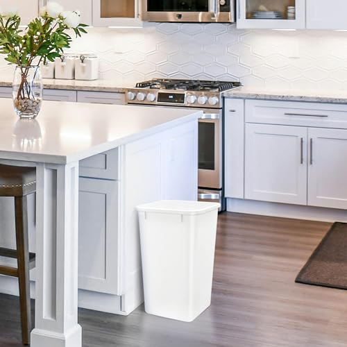 Double Pullout Garbage Trash Cans for Kitchen Cabinets (2 Pack / White)