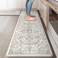 Anti Fatigue Kitchen Mats (Light Grey/Multi / 17.3" x 59"+17.3" x 29"--0.47 inches)