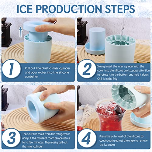 Cylinder Silicone Ice Cube Mold (1 Pcs / Blue-Green)