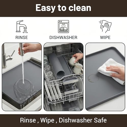 Silicone Coffee Mat for Countertop (Grey / 16" x 16")